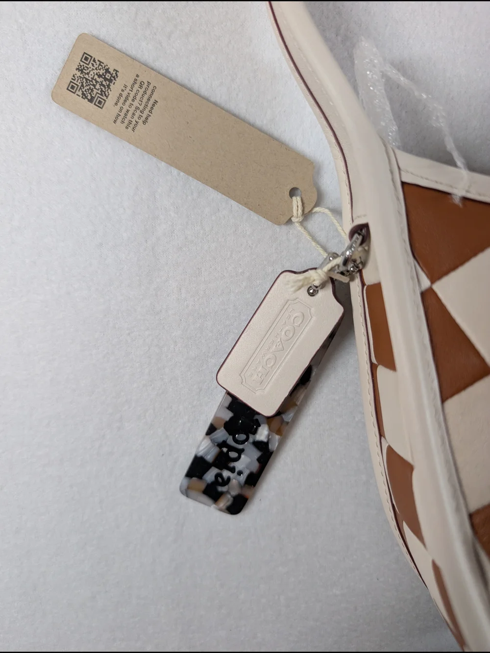 NWT Coach Coachtopia Ergo Tan Checkered Handbag - Picture 3 of 9